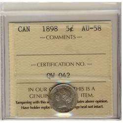 1898 5¢ ICCS AU58.
