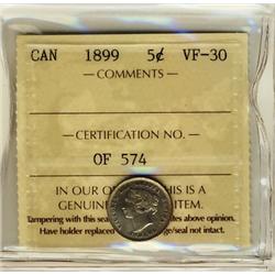 1899 5¢ ICCS VF30