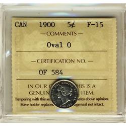 1900 5¢ Oval O ICCS F15