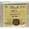 Image 1 : 1900 5¢ Oval O ICCS VF20