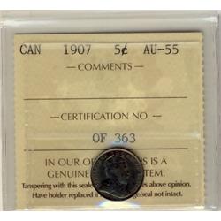 1907 5¢ ICCS AU55
