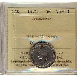 1925 5¢ ICCS VG10