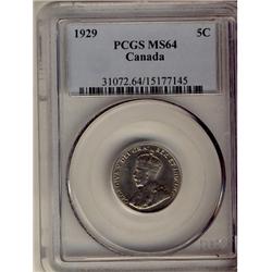 1929 5¢ PCGS MS64.