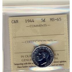 1944 5¢ ICCS MS65.