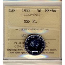 1953 5¢ NSF FL ICCS MS64