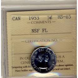 1953 5¢ NSF FL ICCS MS65
