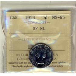 1953 5¢ SF NL ICCS MS65