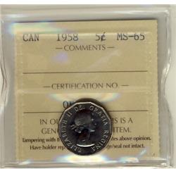1958 5¢ ICCS MS65