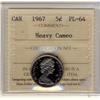 Image 1 : 1967 5¢ ICCS PL64 Heavy Cameo