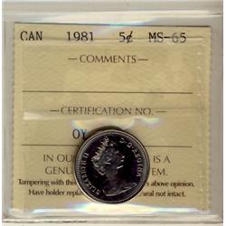 1981 5¢ ICCS MS65.