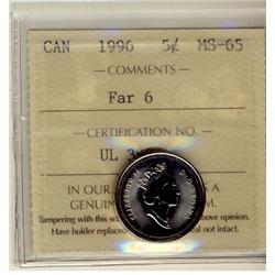 1996 5¢ Far 6 ICCS MS65.