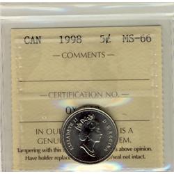 1998 5¢ ICCS MS66.