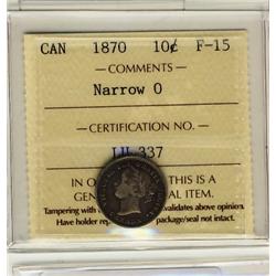 1870 10¢ Narrow O ICCS F15
