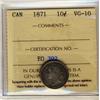 Image 1 : 1871 10¢ ICCS VG10