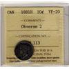 Image 1 : 1881H 10¢ Obv 2 ICCS VF20