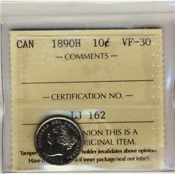 1890H 10¢ ICCS VF30