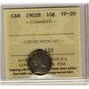 Image 1 : 1902H 10¢ ICCS  VF20