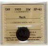 Image 1 : 1910 10¢ ICCS EF40 Mark