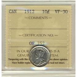 1912 10¢ ICCS VF30
