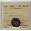 Image 1 : 1919 10¢ ICCS AU50