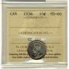 Image 1 : 1936 10¢ ICCS MS60