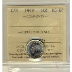1949 10¢ ICCS MS64