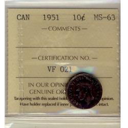1951 10c ICCS MS63