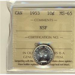 1953 10¢ NSF ICCS MS65