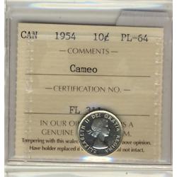 1954 10¢ ICCS PL64 Cameo