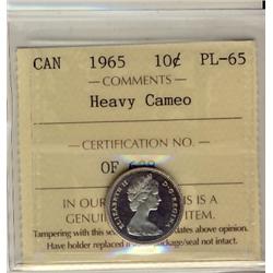 1965 10¢ ICCS PL65 Heavy Cameo
