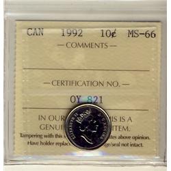 1992 10¢ ICCS MS66.