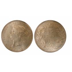 1872H Obv.2 25¢ ICCS MS65.  A superbly attractive example with light gold finish and nest to perfect