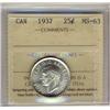 Image 1 : 1937 25¢ ICCS MS63