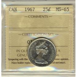 1967 25¢ ICCS MS65