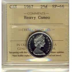1967 25¢ ICCS SP66 Heavy Cameo