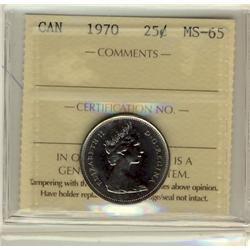 1970 25¢ ICCS MS65