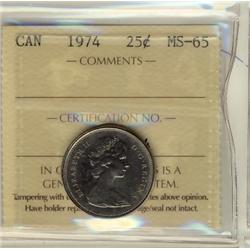 1974 25¢ ICCS MS65