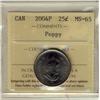 Image 1 : 2004P 25¢ ICCS MS65 Poppy