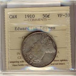 1910 50¢ Edw Lvs ICCS VF30