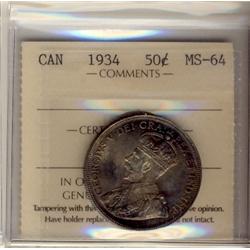 1934 50¢ ICCS MS64