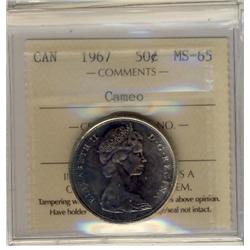 1967 50¢ ICCS MS65 Cameo
