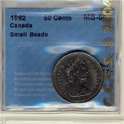 1982 50¢ Small Bds CCCS MS60