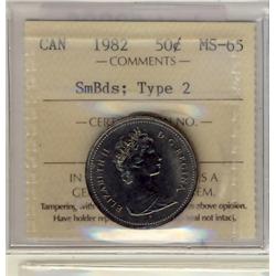 1982 50¢ Small Bds ICCS MS65
