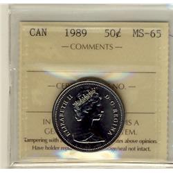 1989 50¢ ICCS MS65