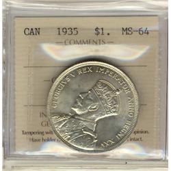 1935 $1 ICCS MS64
