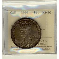 1936 $1 ICCS MS62.  Intense shades