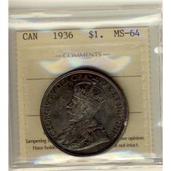 1936 $1 ICCS MS64