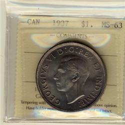 1937 $1 ICCS MS63