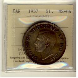 1937 $1 ICCS MS64.  Golden shades.