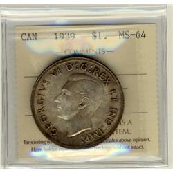 1939 $1 ICCS MS64